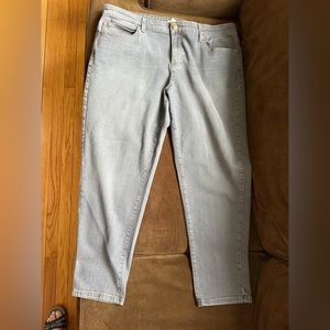 Eileen Fisher Gray Skinny Tapered Mid Rise Jeans SZ 16 Like New